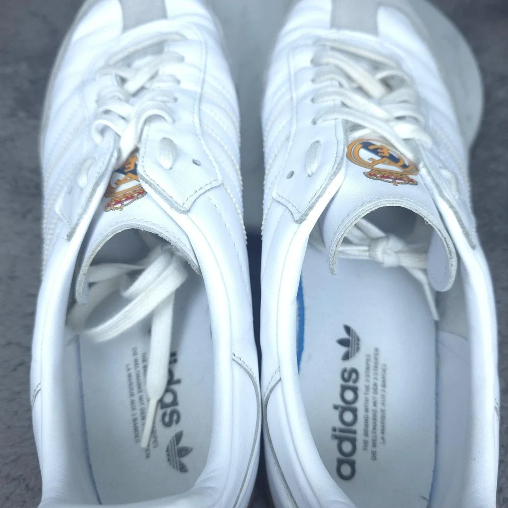 Real Madrid Shoes Mens 48 White Soccer Adidas Samba Leather Indoor Gum Sole